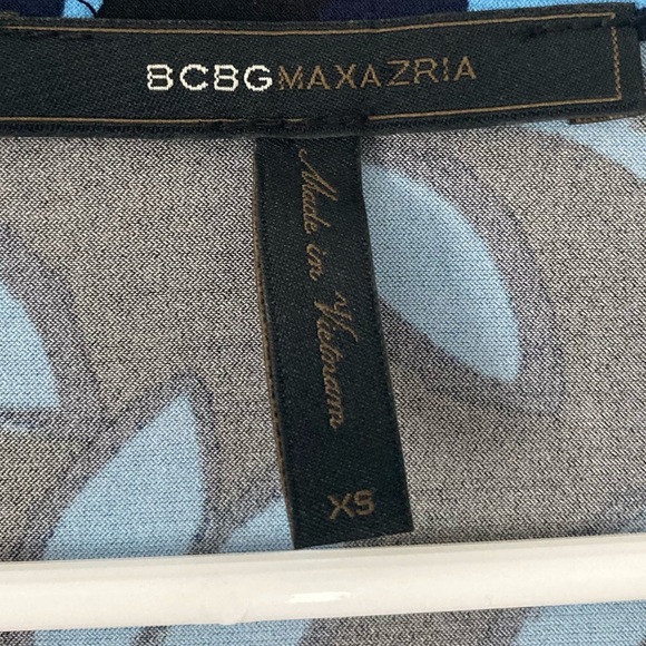 BCBG floral blue and black wrap dress - Picture 2 of 3